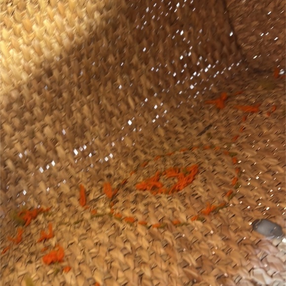 Ex Vintage 70s Boho Straw Handmade Taxco, Mexico Floral Embroidered Tote Handbag - Picture 9 of 14